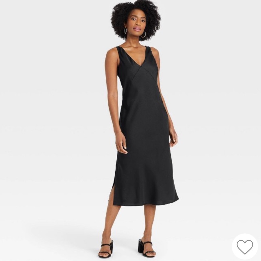 Black Satin Slip Dress